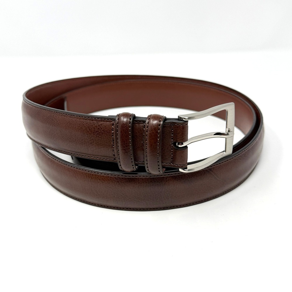 Perry Ellis Portfolio HC‎ Milled Leather Belt Mens Size 48 Brown Big Tall NWT